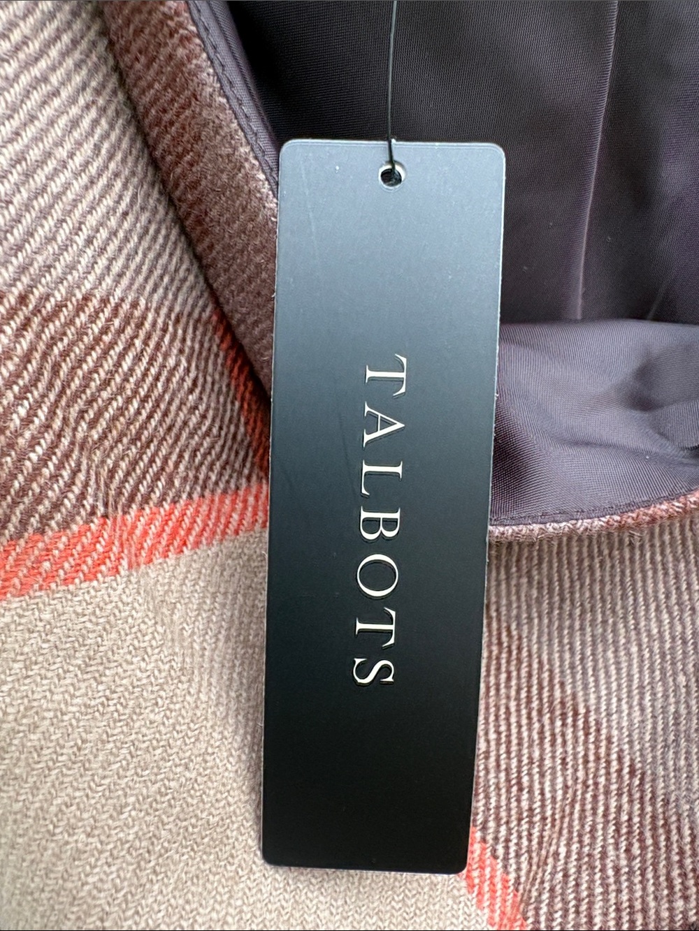 Talbots Brown Plaid Mini Skirt with Subtle Rust Accents - Picture 4 of 10